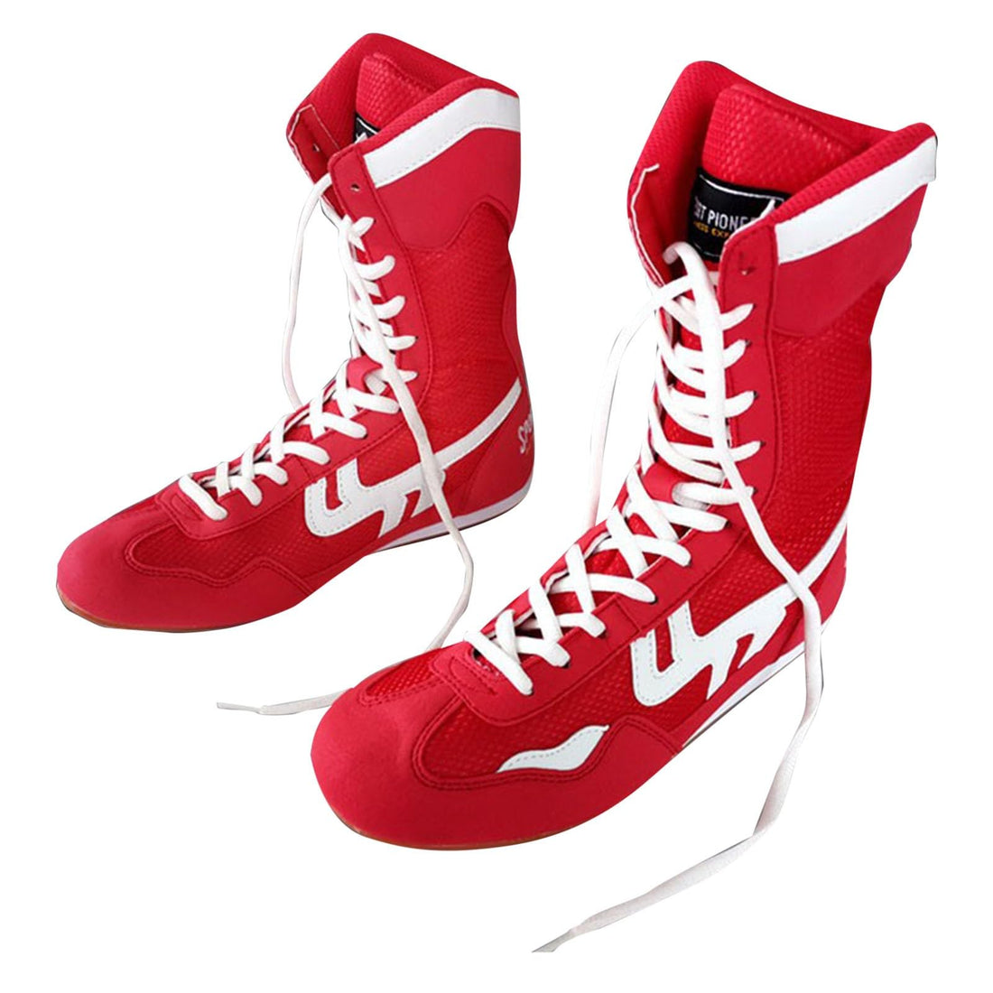 Boxing Shoes High Top Training Wrestling Shoes Long Boots Boxing Shoes Competition Training Mens Club C 85 (Red 9)